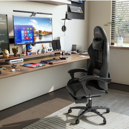 4supply Ergonomic Gaming Chair In Breathable PU Leather With High-density Foam Cushions